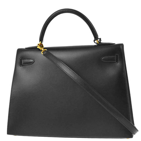 HERMES 1996 Black Box Calf Kelly 32 Sellier 113468 - Picture 2 of 10